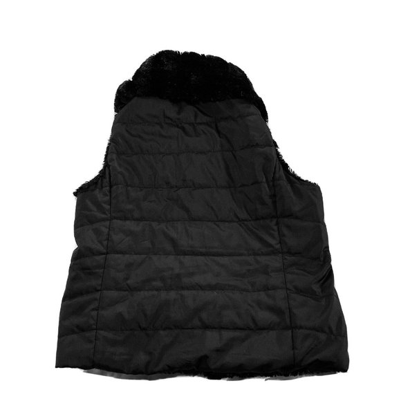 Ellen Reyes Black Plush Reversable Womens VEST PM Petite Medium - Picture 10 of 10